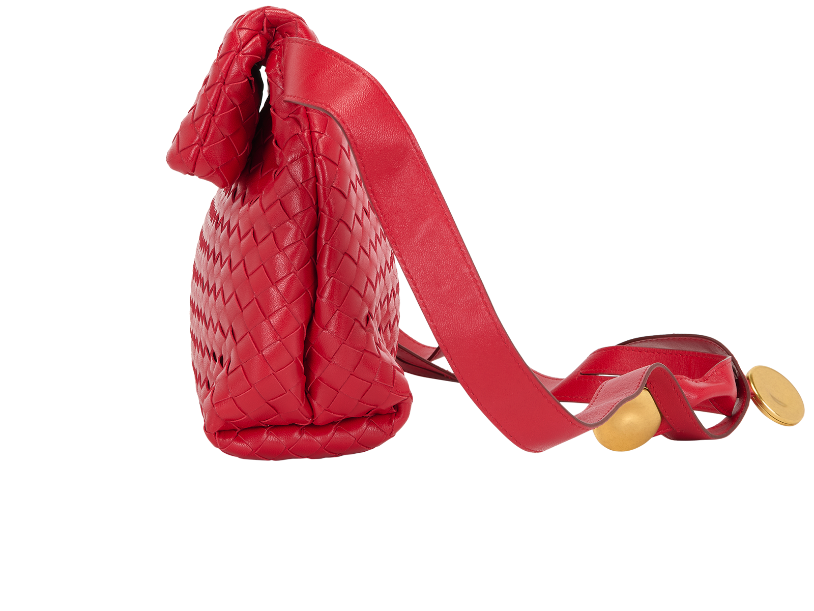 Intrecciato The Fold Bag, &pound;795, Handbags, Red, Leather, Bottom view